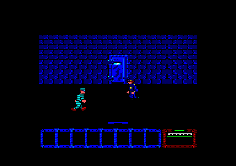 Dustin Amstrad CPC Screenshot: Wandering about a prison...