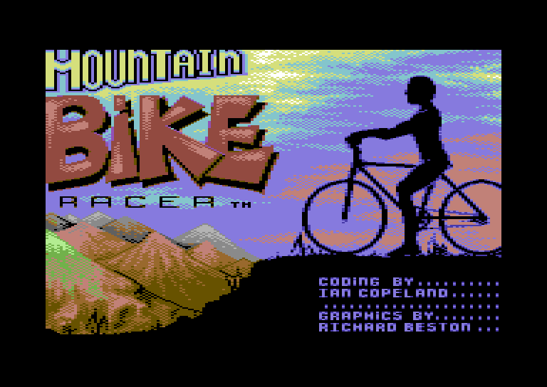 Mountain Bike Racer Commodore 64 Screenshot: Loading screen.