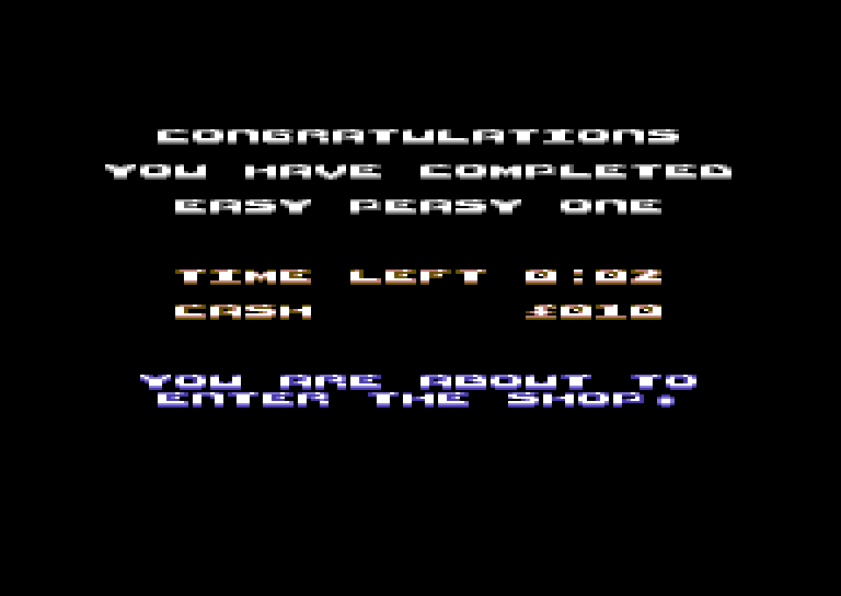 Mountain Bike Racer Commodore 64 Screenshot: Level completed!