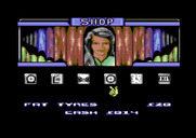 Mountain Bike Racer for Commodore 64 - Visit the shop after each level to buy items.