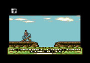 Mountain Bike Racer for Commodore 64 - Use ramps to jump over gaps.