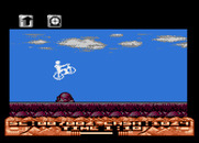 Mountain Bike Racer for Atari 8-bit - Jump over the rocks.