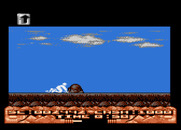 Mountain Bike Racer for Atari 8-bit - Oops, I crashed into a rock.