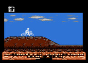 Mountain Bike Racer for Atari 8-bit - Slow down before reaching the end of the large hills.