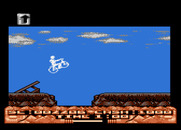 Mountain Bike Racer for Atari 8-bit - Use ramps to jump over these large gaps.