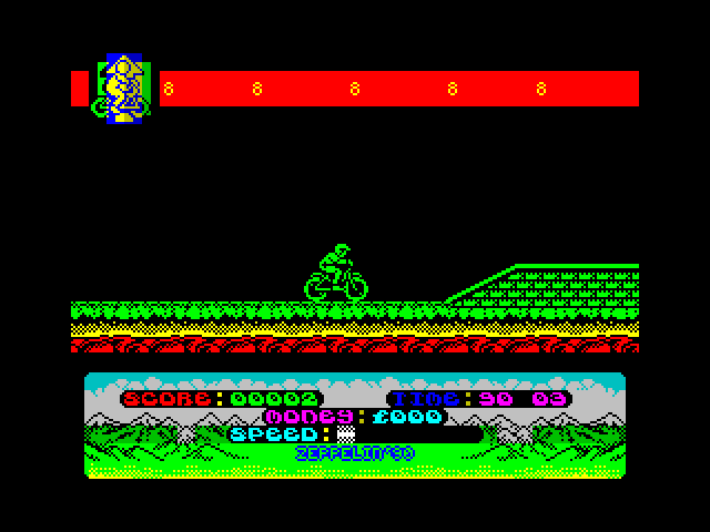 Mountain Bike Racer ZX Spectrum Screenshot: Game start.