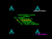 Mountain Bike Racer for ZX Spectrum - The main menu.