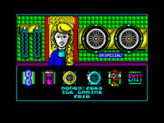 Mountain Bike Racer for ZX Spectrum - Buy items in the shop to improve your bike.
