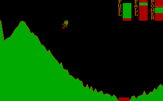 Rocket Lander IBM PC/Compatibles Screenshot: You can optionally display analog dials.