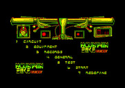 Mountain Bike Racer for Amstrad CPC - The main menu.