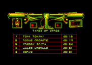 Mountain Bike Racer for Amstrad CPC - End of stage 1; here's the race times...