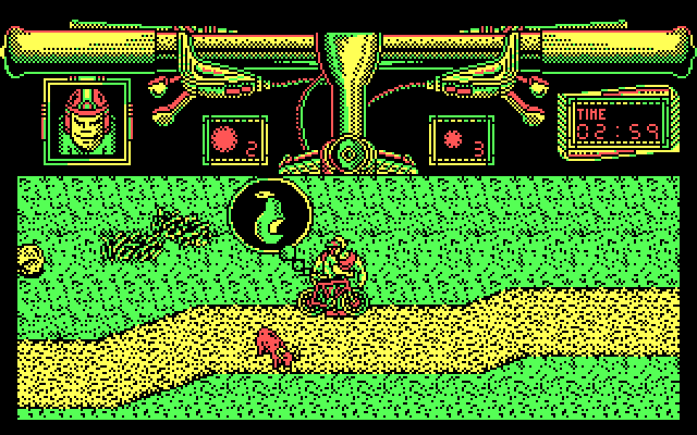 Mountain Bike Racer IBM PC/Compatibles Screenshot: Spectators can provide bonus items to help out!