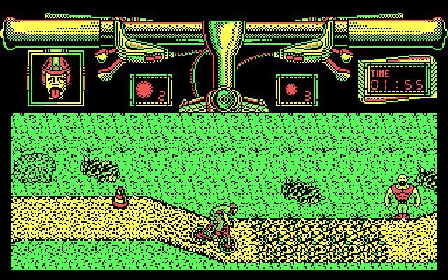 Mountain Bike Racer IBM PC/Compatibles Screenshot: Some more slow terrain ahead...