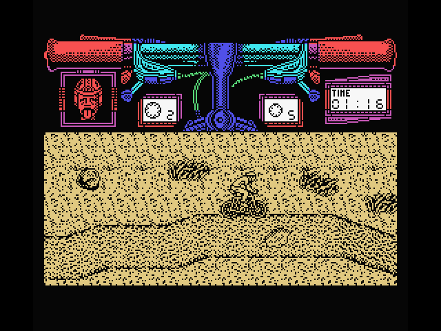 Mountain Bike Racer MSX Screenshot: Don't crash into rocks and other obstacles in the road.