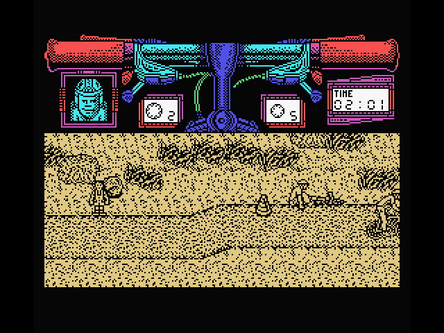 Mountain Bike Racer MSX Screenshot: Almost caught up to the other racers!