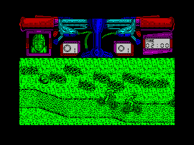Mountain Bike Racer ZX Spectrum Screenshot: Catching up to the other racers...