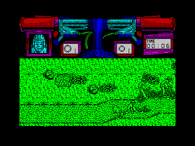Mountain Bike Racer ZX Spectrum Screenshot: The race begins...and I've crashed already.