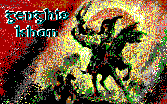 Genghis Khan IBM PC/Compatibles Screenshot: Title screen.