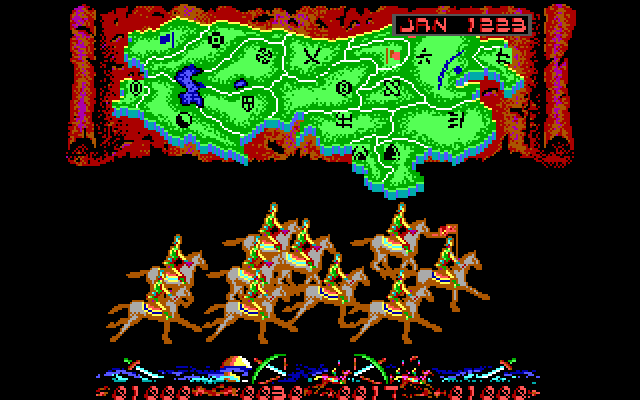 Genghis Khan IBM PC/Compatibles Screenshot: Time to begin a battle!