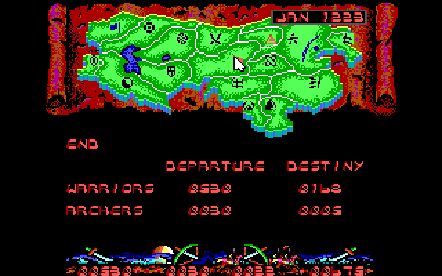 Genghis Khan IBM PC/Compatibles Screenshot: Battle end.
