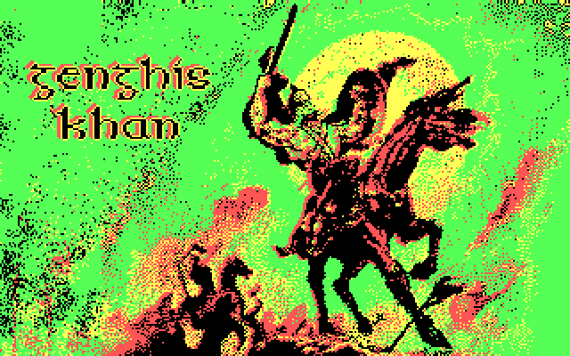 Genghis Khan IBM PC/Compatibles Screenshot: Title screen.