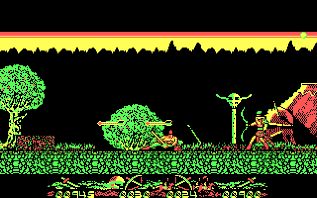 Genghis Khan IBM PC/Compatibles Screenshot: Duck under the arrows!