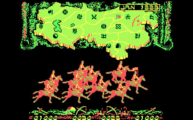 Genghis Khan IBM PC/Compatibles Screenshot: Time for a battle!