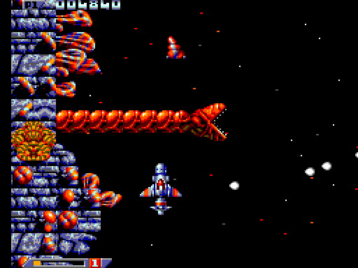 Xenon 2: Megablast Sega Master System Screenshot: Game demo mode.