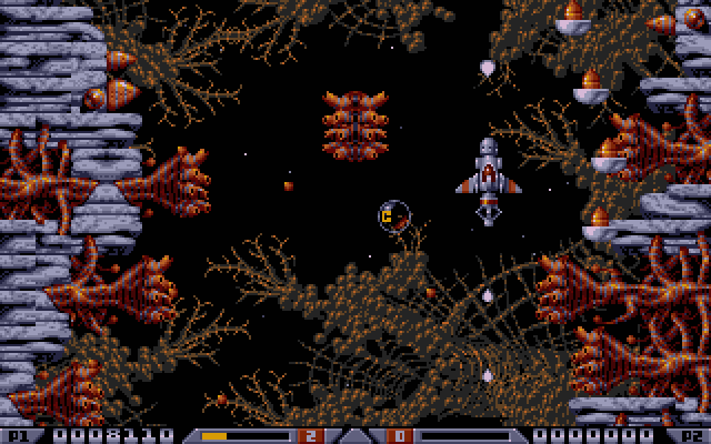 Xenon 2: Megablast Sharp X68000 Screenshot: Enemy attacks continue again...