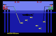 Fishing Derby for Atari 2600 - Caught a fish! No reel it in without the shark eating it.