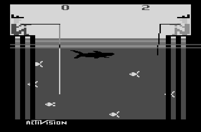 Fishing Derby Atari 2600 Screenshot: Game start.