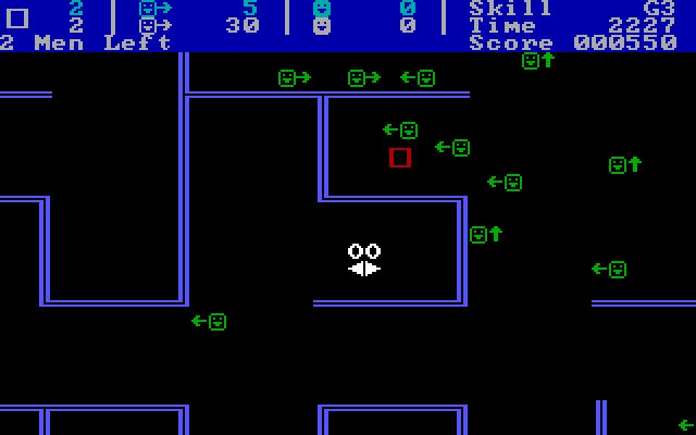 Snipes IBM PC/Compatibles Screenshot: Hiding behind a wall...