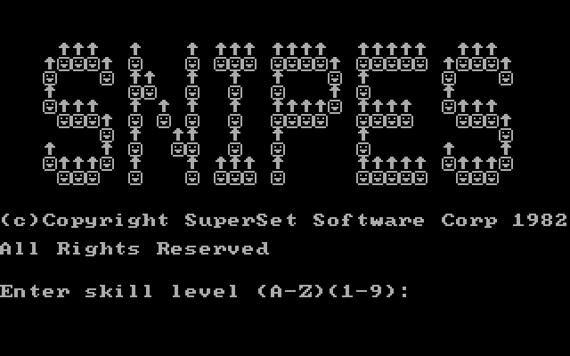 Snipes IBM PC/Compatibles Screenshot: Title screen.