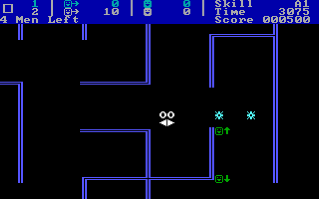 Snipes IBM PC/Compatibles Screenshot: Watch out for the snipes!