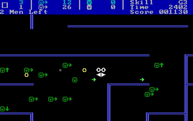 Snipes IBM PC/Compatibles Screenshot: Snipes are everywhere, I'm in trouble!