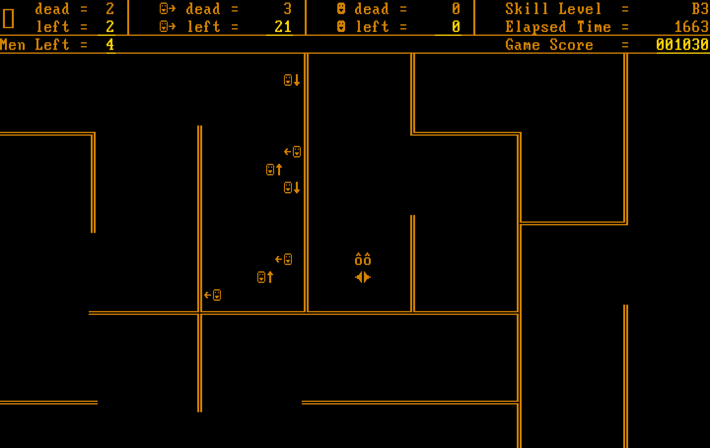 Snipes IBM PC/Compatibles Screenshot: There's some Snipes on the other side of this wall...
