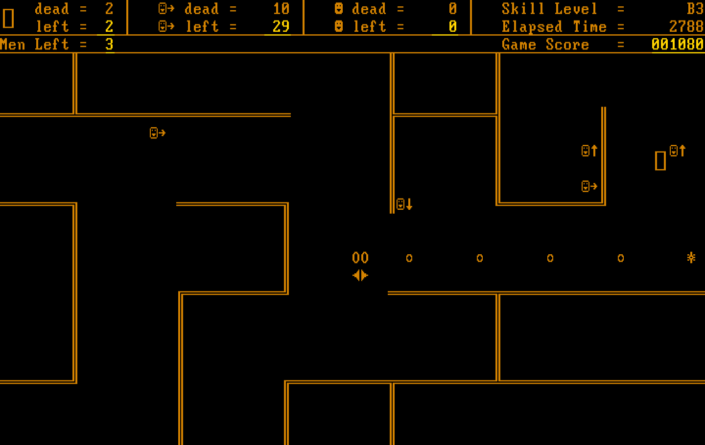 Snipes IBM PC/Compatibles Screenshot: Continuing to wander through the maze...