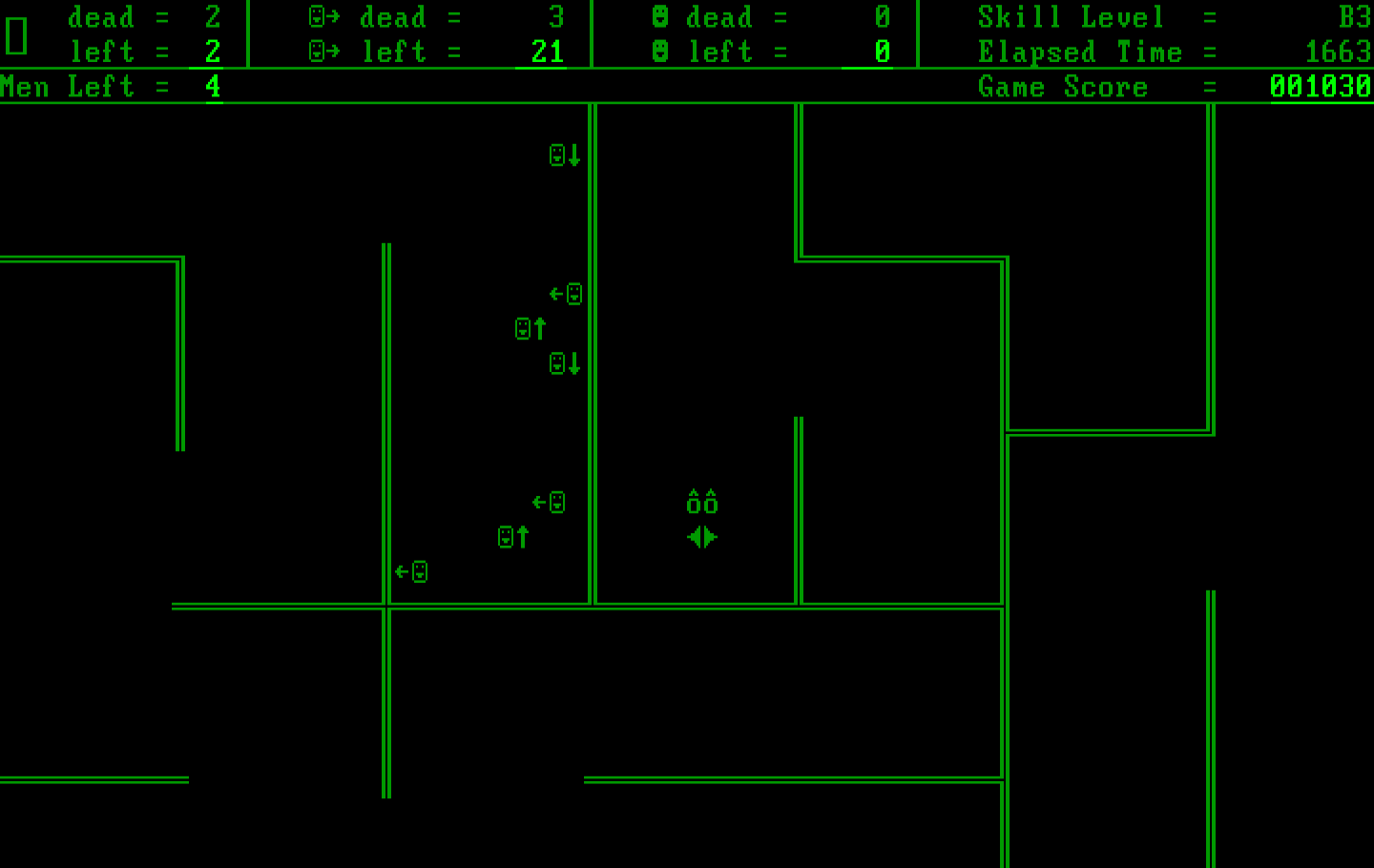 Snipes IBM PC/Compatibles Screenshot: There's some Snipes on the other side of this wall...