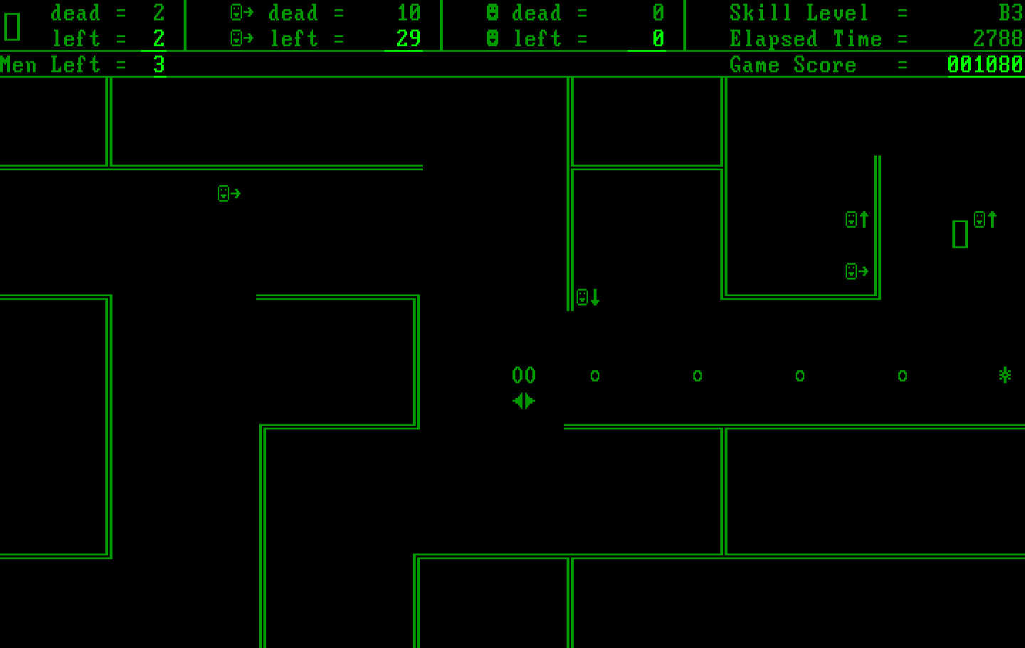 Snipes IBM PC/Compatibles Screenshot: Continuing to wander through the maze...