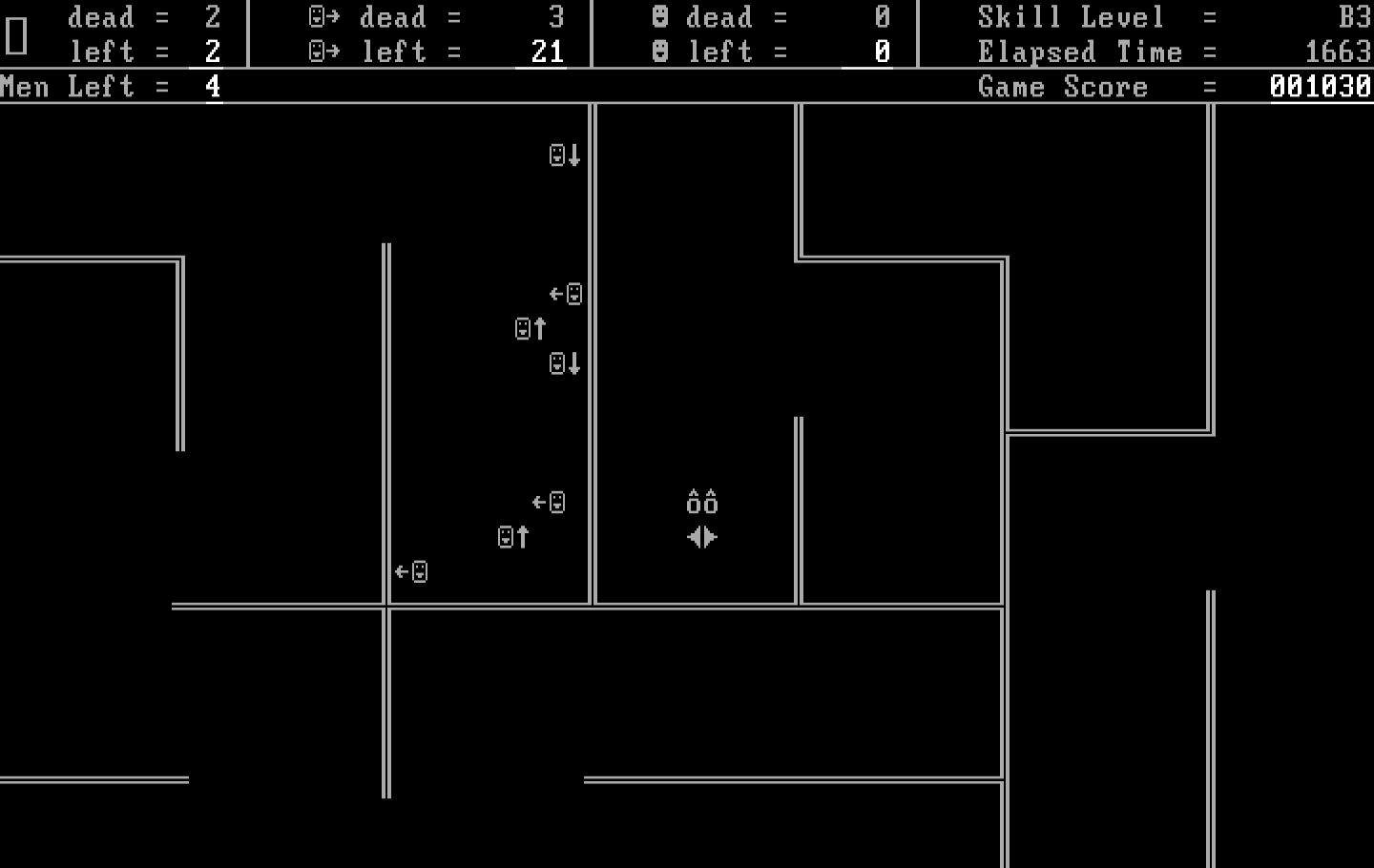 Snipes IBM PC/Compatibles Screenshot: There's some Snipes on the other side of this wall...