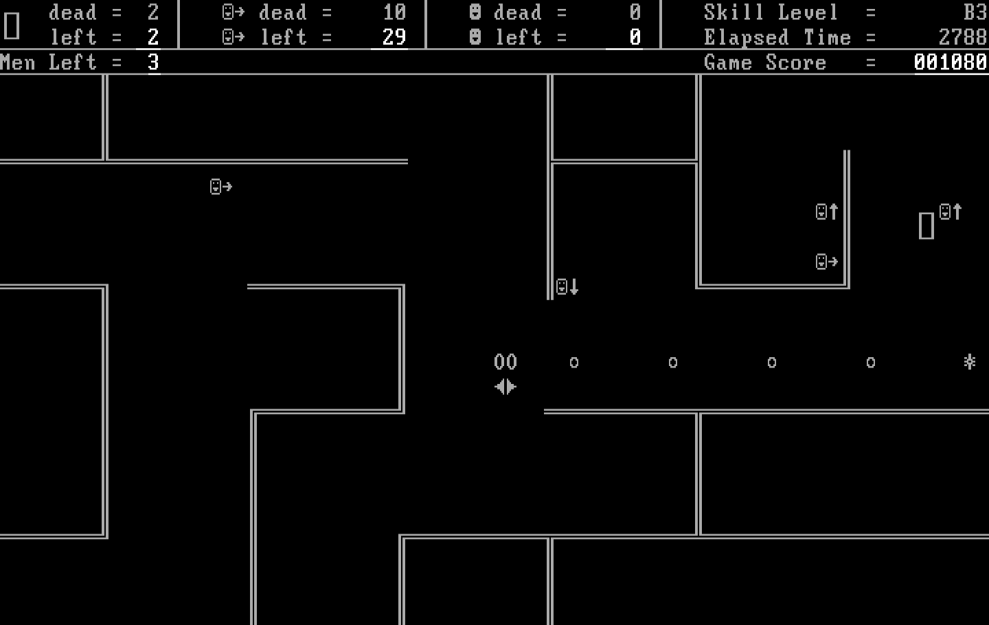 Snipes IBM PC/Compatibles Screenshot: Continuing to wander through the maze...