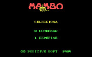 Mambo for IBM PC/Compatibles - The main menu.