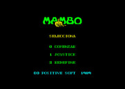 Mambo for Amstrad CPC - The main menu.