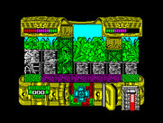 Mambo for ZX Spectrum - An enemy appears from behind, shoot quickly!