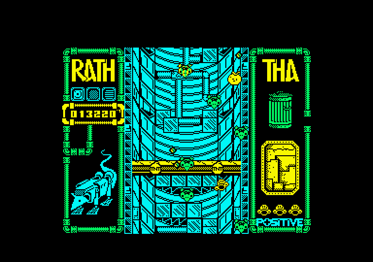 Rath-Tha Amstrad CPC Screenshot: The the TNT to destroy this barrier.