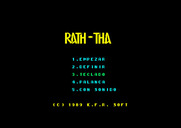 Rath-Tha for Amstrad CPC - The main menu.