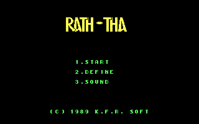 Rath-Tha IBM PC/Compatibles Screenshot: Main menu.