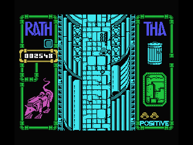 Rath-Tha MSX Screenshot: Blasting my way through the level...