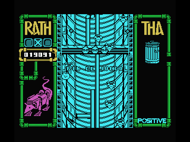 Rath-Tha MSX Screenshot: Game over.