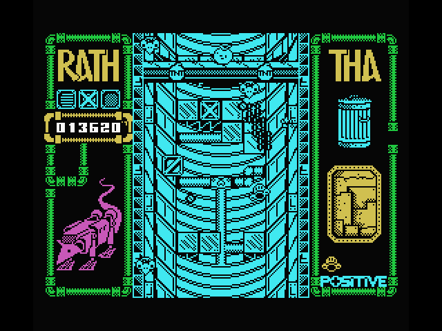 Rath-Tha MSX Screenshot: Shoot the TNT to get past this barrier...